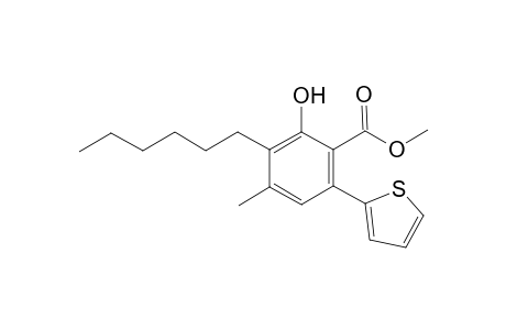 Methyl 2-hydroxy-3-hexyl-4-methyl-6-(2'-thienyl)-benzoate