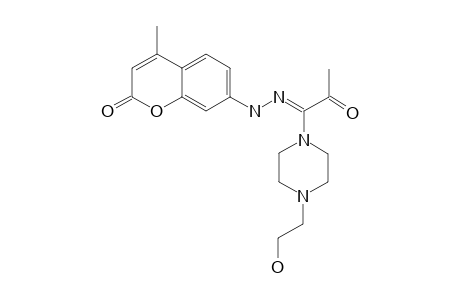7-[2-[1-(4-(2-HYDROXYETHYL)-PIPERAZIN-1-YL)-2-OXOPROPYLIDENE]-HYDRAZINYL]-4-METHYL-2H-CHROMEN-2-ONE