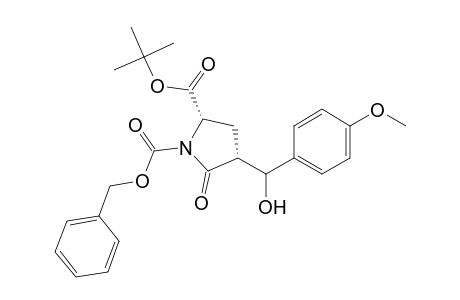 tert-Butyl (2S)-1-(Benzyloxycarbonyl)-4.alpha.-(hydroxy(p-methoxyphenyl)methyl)pyroglutamate