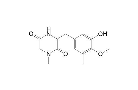 3-(3-hydroxy-4-methoxy-5-methyl-benzyl)-1-methyl-piperazine-2,5-quinone