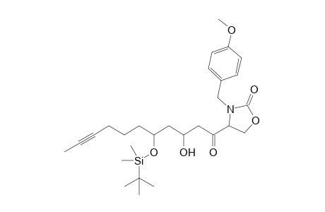 4-(1-oxo-3-hydroxy-5-(tert-butyldimethylsiloxy)undec-9-yn-1-yl)-N-(p-methoxybenzyl)-1,3-oxazolidin-2-one