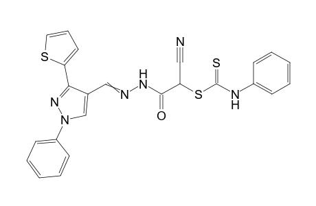 1-Cyano-2-oxo-2-(2-((1-phenyl-3-(thiophen-2-yl)-1H-pyrazol-4-yl)methylene)-hydrazinyl)ethylphenylcarbamodithioate