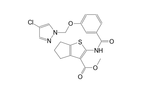 methyl 2-({3-[(4-chloro-1H-pyrazol-1-yl)methoxy]benzoyl}amino)-5,6-dihydro-4H-cyclopenta[b]thiophene-3-carboxylate