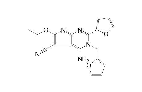 4-Amino-6-ethoxy-2-furan-2-yl-3-furan-2-ylmethyl-3H-pyrrolo[2,3-d]pyrimidine-5-carbonitrile