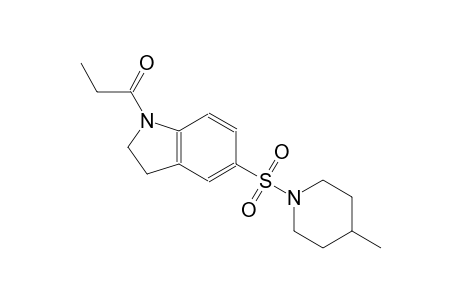 5-[(4-methyl-1-piperidinyl)sulfonyl]-1-propionylindoline