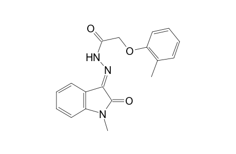 N-[(E)-(1-methyl-2-oxidanylidene-indol-3-ylidene)amino]-2-(2-methylphenoxy)ethanamide