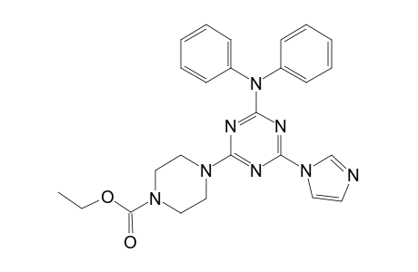 4-[4-(1-imidazolyl)-6-(N-phenylanilino)-1,3,5-triazin-2-yl]-1-piperazinecarboxylic acid ethyl ester