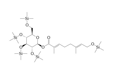 beta.-D-Glucopyranosyl, (2E,6E)-8-hydroxy-2,6-dimethylocta-2,6-dienoate, 5tms derivative