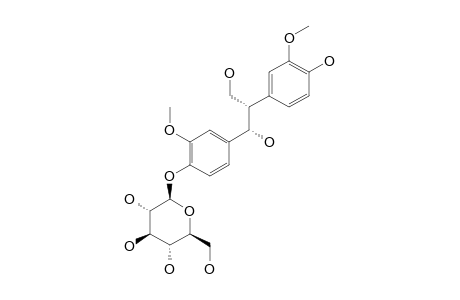 ERYTHRO-1,2-BIS-(4-HYDROXY-3-METHOXYPHENYL)-1,3-PROPANEDIOL-4'-O-BETA-D-GLUCOPYRANOSIDE