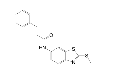 N-[2-(ethylsulfanyl)-1,3-benzothiazol-6-yl]-3-phenylpropanamide