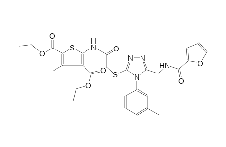 2,4-thiophenedicarboxylic acid, 5-[[[[5-[[(2-furanylcarbonyl)amino]methyl]-4-(3-methylphenyl)-4H-1,2,4-triazol-3-yl]thio]acetyl]amino]-3-methyl-, diethyl ester