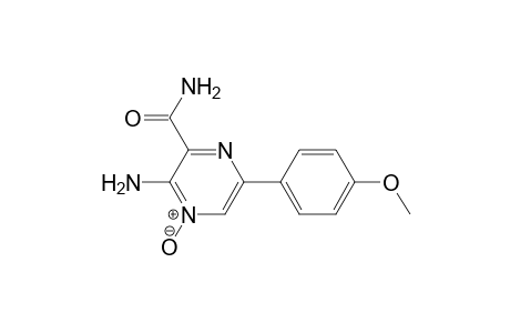 Pyrazinecarboxamide, 3-amino-6-(4-methoxyphenyl)-, 4-oxide
