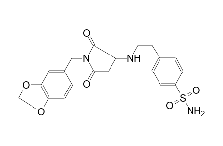 4-(2-{[1-(1,3-benzodioxol-5-ylmethyl)-2,5-dioxo-3-pyrrolidinyl]amino}ethyl)benzenesulfonamide