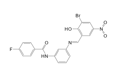 N-(3-{[(3-bromo-2-hydroxy-5-nitrophenyl)methylidene]amino}phenyl)-4-fluorobenzamide