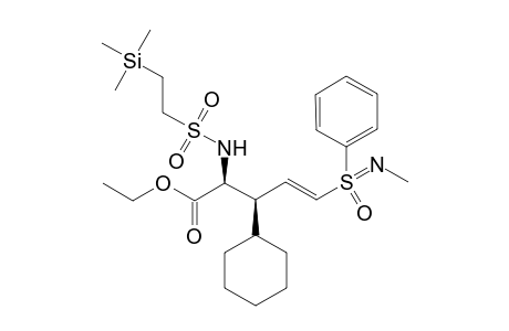 Ethyl 5-[N-methyl-S-(phenylsulfonyl)imidoyl]-3-cyclohexyl-2-{[(trimethylsilyl)ethanosulfonyl]amino}-pent-4-enoate