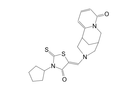 (Z)-3-cyclopentyl-5-(((1S,5S)-8-oxo-5,6-dihydro-1H-1,5-methanopyrido[1,2-a][1,5]diazocin-3(2H,4H,8H)-yl)methylene)-2-thioxothiazolidin-4-one