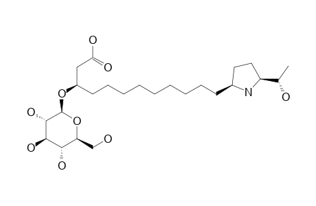 MORUSIMIC-ACID-A;(3R)-3-HYDROXY-12-[(1S,4S)-4-[(1S)-1-HYDROXYMETHYL]-PYRROLIDIN-1-YL]-DODECANOIC-ACID-3-O-BETA-D-GLUCOPYRANOSIDE