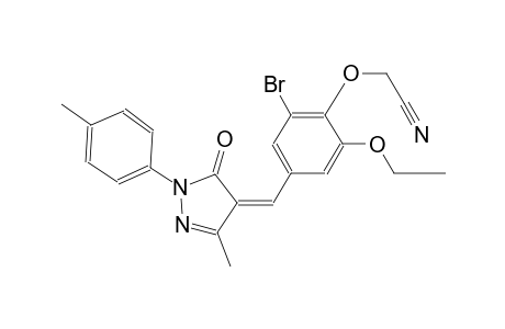 (2-bromo-6-ethoxy-4-{(Z)-[3-methyl-1-(4-methylphenyl)-5-oxo-1,5-dihydro-4H-pyrazol-4-ylidene]methyl}phenoxy)acetonitrile