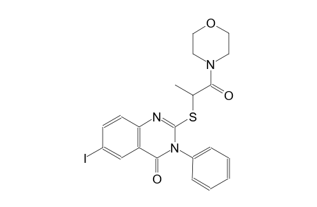 6-iodo-2-{[1-methyl-2-(4-morpholinyl)-2-oxoethyl]sulfanyl}-3-phenyl-4(3H)-quinazolinone