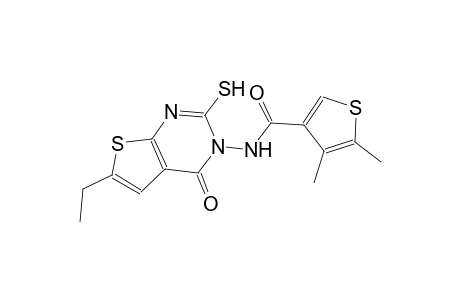 N-(6-ethyl-4-oxo-2-sulfanylthieno[2,3-d]pyrimidin-3(4H)-yl)-4,5-dimethyl-3-thiophenecarboxamide