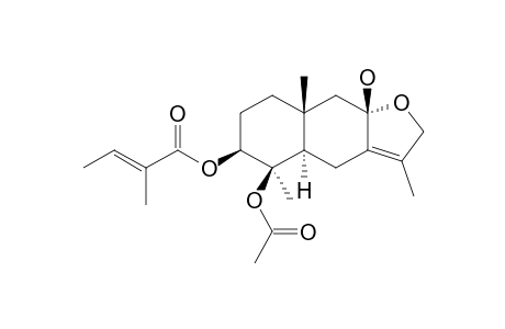 4-BETA-ACETOXY-3-BETA-ANGELOYLOXY-8-BETA-HYDROXY-8-ALPHA-OXY-8-ALPHA-O.12-C-7,11-DEHYDROEUDESMANE