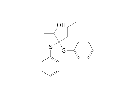 2-Heptanol, 3,3-bis(phenylthio)-
