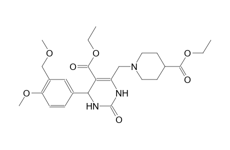 ethyl 6-{[4-(ethoxycarbonyl)-1-piperidinyl]methyl}-4-[4-methoxy-3-(methoxymethyl)phenyl]-2-oxo-1,2,3,4-tetrahydro-5-pyrimidinecarboxylate