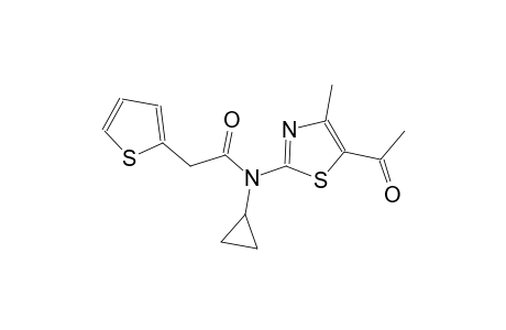 N-(5-acetyl-4-methyl-1,3-thiazol-2-yl)-N-cyclopropyl-2-(2-thienyl)acetamide