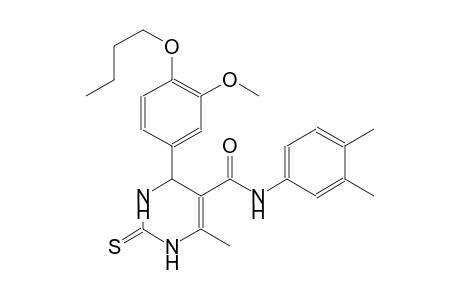 4-(4-butoxy-3-methoxyphenyl)-N-(3,4-dimethylphenyl)-6-methyl-2-thioxo-1,2,3,4-tetrahydro-5-pyrimidinecarboxamide