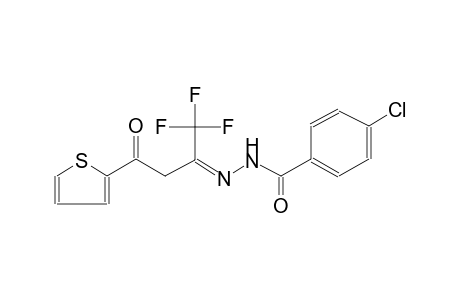 4-chloro-N'-[(Z)-3-oxo-3-(2-thienyl)-1-(trifluoromethyl)propylidene]benzohydrazide