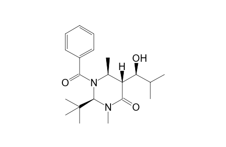 (2R,5R,6S)-1-Benzoyl-2-tert-butyl-3,6-dimethyl-5-[1'(S)-hydroxyisobutyl]tetrahydropyrimidin-4-one