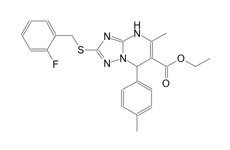 ethyl 2-[(2-fluorobenzyl)sulfanyl]-5-methyl-7-(4-methylphenyl)-4,7-dihydro[1,2,4]triazolo[1,5-a]pyrimidine-6-carboxylate