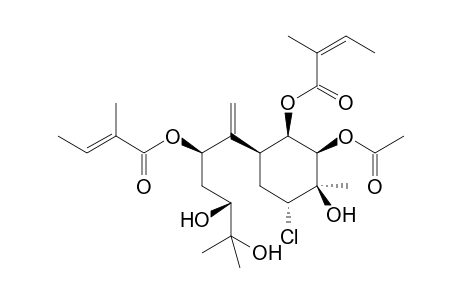 2.beta.-Acetoxy-4.alpha.-chloro-1.beta.,8-bis[(angeloyl)oxy]-3.beta.,10,11-trihydroxybisabol-7(14)-ene