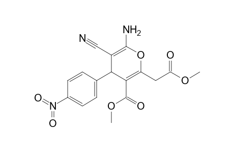 6-Amino-5-cyano-2-(2-keto-2-methoxy-ethyl)-4-(4-nitrophenyl)-4H-pyran-3-carboxylic acid methyl ester