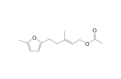 (E)-3-methyl-5-(5-methylfuran-2-yl)pent-2-enyl acetate
