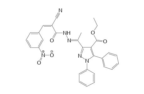 Ethyl 3-((E)-1-(2-((Z)-2-cyano-3-(3-nitrophenyl)acryloyl)hydrazono)ethyl)-1,5-diphenyl-1H-pyrazole-4-carboxylate