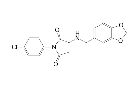 3-[(1,3-benzodioxol-5-ylmethyl)amino]-1-(4-chlorophenyl)-2,5-pyrrolidinedione