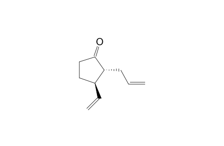 Cyclopentanone, 3-ethenyl-2-(2-propenyl)-, trans-