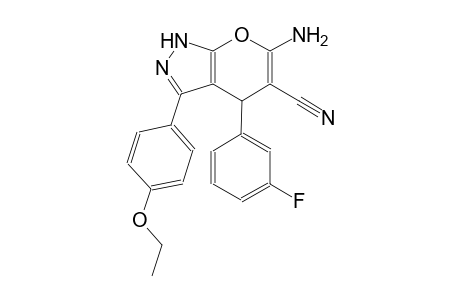 6-amino-3-(4-ethoxyphenyl)-4-(3-fluorophenyl)-1,4-dihydropyrano[2,3-c]pyrazole-5-carbonitrile