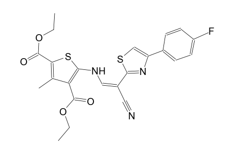diethyl 5-({(Z)-2-cyano-2-[4-(4-fluorophenyl)-1,3-thiazol-2-yl]ethenyl}amino)-3-methyl-2,4-thiophenedicarboxylate