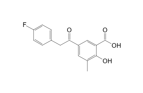 5-[(p-fluorophenyl)acetyl]-2,3-cresotic acid