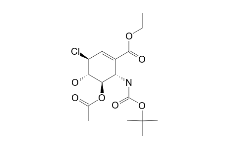 ETHYL-(ANTI)-(ANTI)-(ANTI)-5-ACETOXY-6-TERT.-BUTOXYCARBONYLAMINO-3-CHLORO-4-HYDROXY-1-CYCLOHEXENE-1-CARBOXYLATE