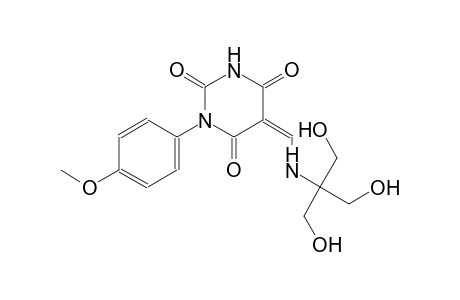 (5Z)-5-({[2-hydroxy-1,1-bis(hydroxymethyl)ethyl]amino}methylene)-1-(4-methoxyphenyl)-2,4,6(1H,3H,5H)-pyrimidinetrione