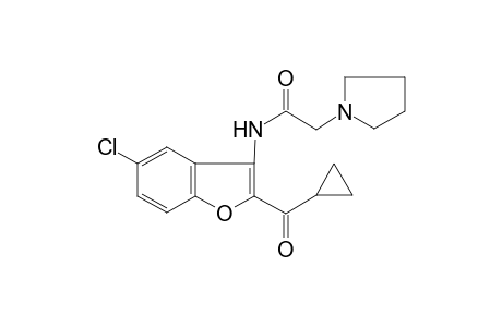 Acetamide, N-(5-chloro-2-cyclopropanoyl-3-benzofuryl)-2-(1-pyrrolidinyl)-