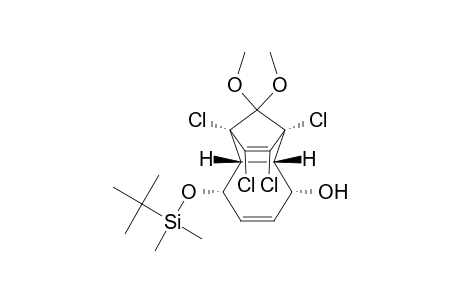(1R*,2R*,3S*,6R*,7S*,8S*)-1,8,9,10-Tetrachloro-11,11-dimethoxy-6-(t-butyldimethylsilyl)oxytricyclo[6.2.1.0(2,7)]undeca-4,9-dien-3-ol