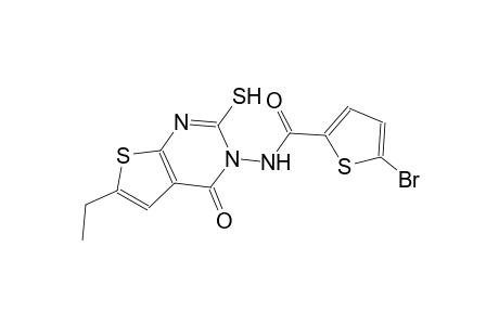 5-bromo-N-(6-ethyl-4-oxo-2-sulfanylthieno[2,3-d]pyrimidin-3(4H)-yl)-2-thiophenecarboxamide