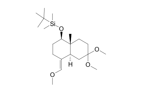 (4.alpha.5.alpha.,8a.beta.)-(+-)-Decahydro-2,2-dimethoxy-8-(1-methoxymethylene)-4a-methyl-5-[(1,1-dimethylethyl)dimethylsilyl]oxy]naphthalene