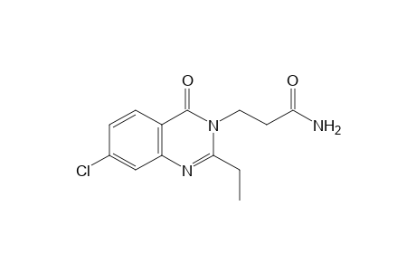 7-CHLORO-2-ETHYL-4-OXO-3(4H)-QUINAZOLINEPROPIONAMIDE