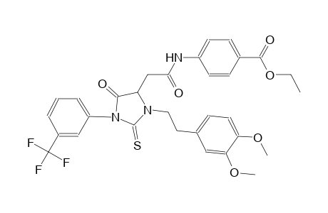 benzoic acid, 4-[[[3-[2-(3,4-dimethoxyphenyl)ethyl]-5-oxo-2-thioxo-1-[3-(trifluoromethyl)phenyl]-4-imidazolidinyl]acetyl]amino]-, ethyl ester