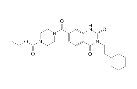 ethyl 4-({3-[2-(1-cyclohexen-1-yl)ethyl]-2,4-dioxo-1,2,3,4-tetrahydro-7-quinazolinyl}carbonyl)-1-piperazinecarboxylate